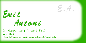 emil antoni business card